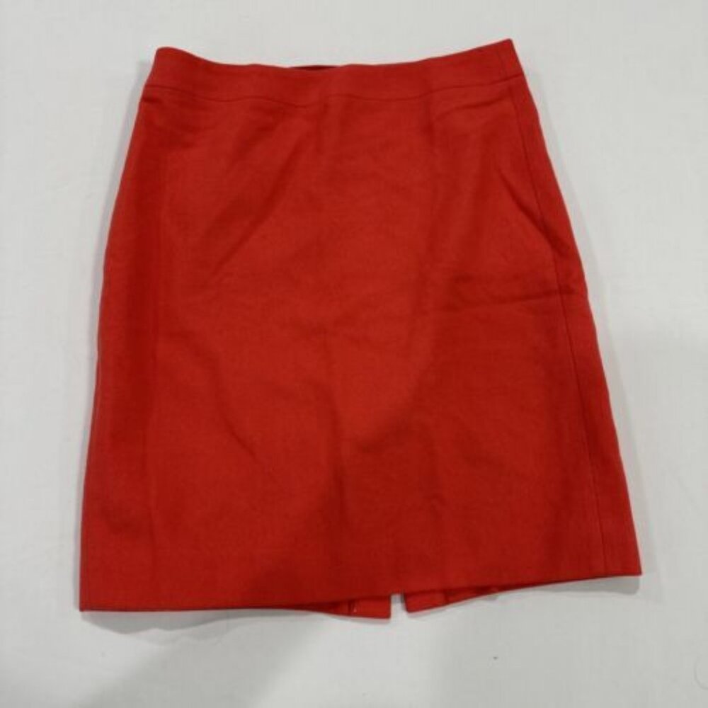 The Pencil Skirt J. Crew Factory Women's 4 Fully Lined Wool Blend Red  Side Zip